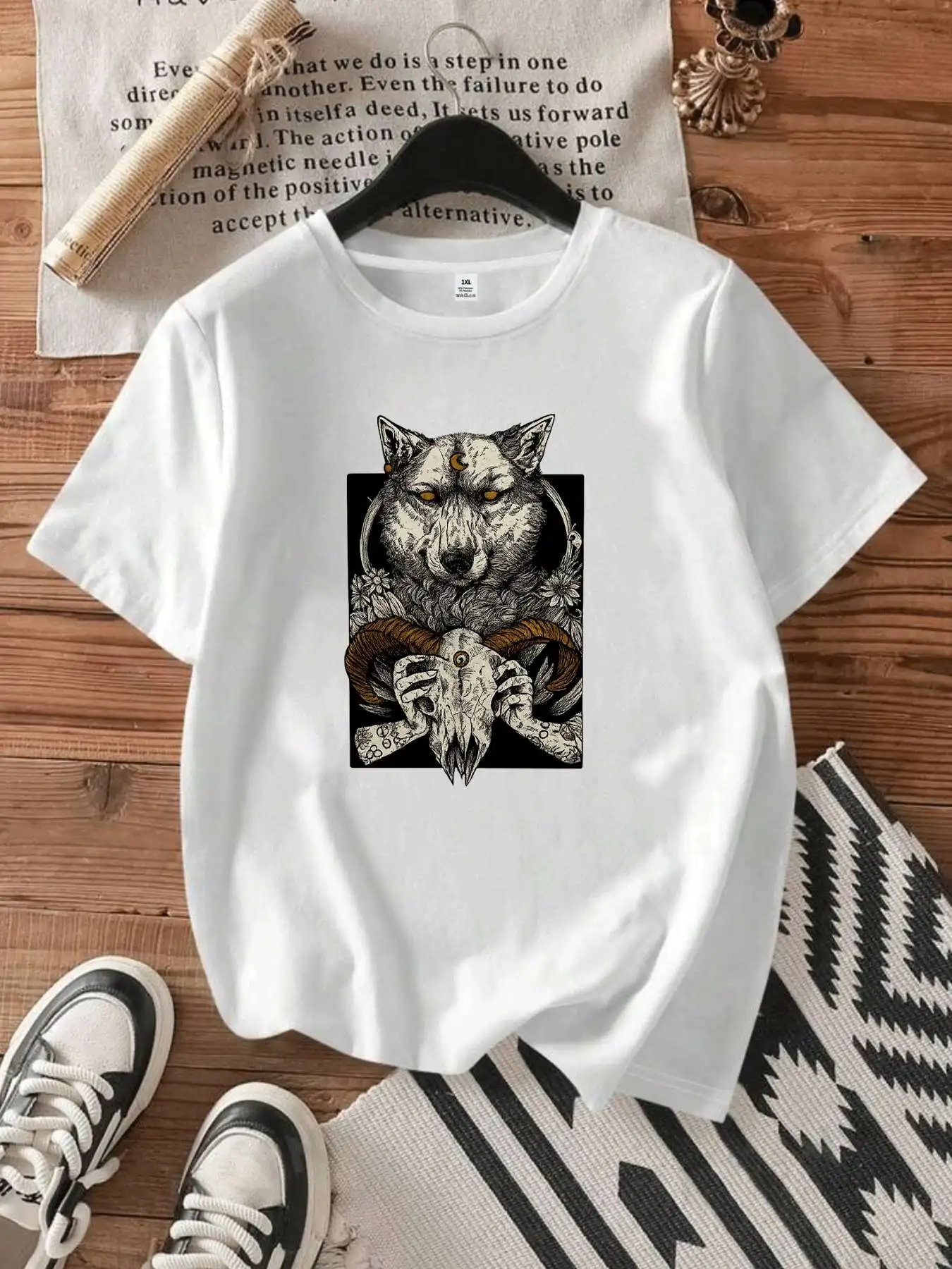 

【102939】Женская футболка больших размеров с круглым вырезом и короткими рукавами, эластичными рукавами и модными принтами