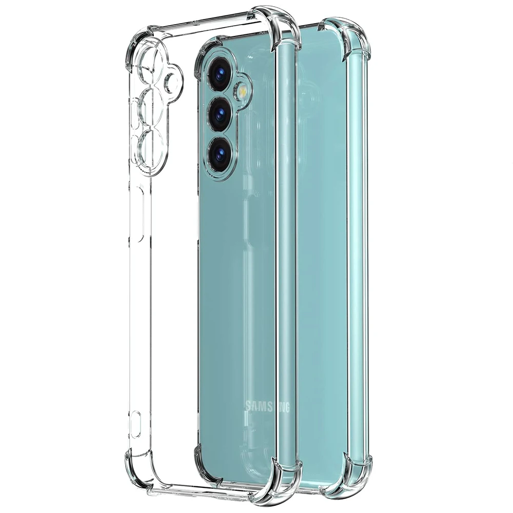 Luxury Transparent Silicone Soft Shockproof Case For Samsung Galaxy S24 S23 FE Plus Ultra A55 A35 A25 A15 A54 A34 A24 A14 Cover