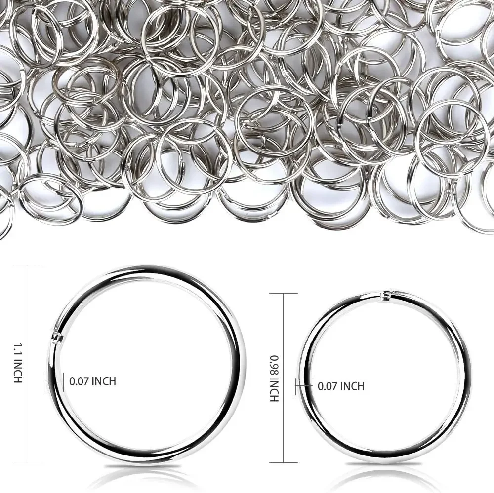 100pcs portachiavi in lega di zinco 12/15/20mm anelli spaccati rotondi portachiavi per etichette identificative per animali domestici accessori per