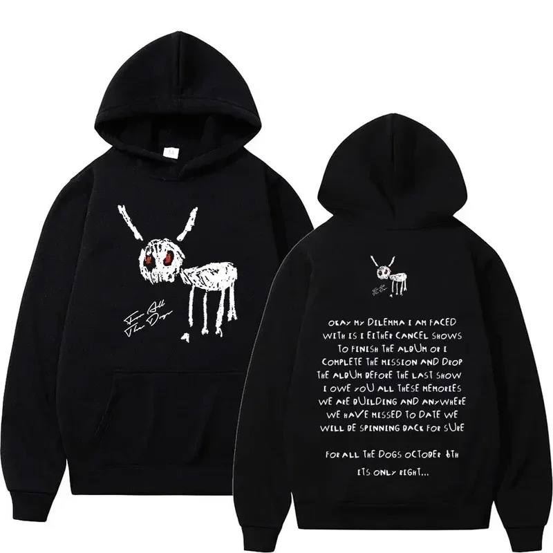 

Rapper Drake all the dogs letter hoodie men's hip hop vintage pullover sweatshirt fashion casual oversized hooded streetwear