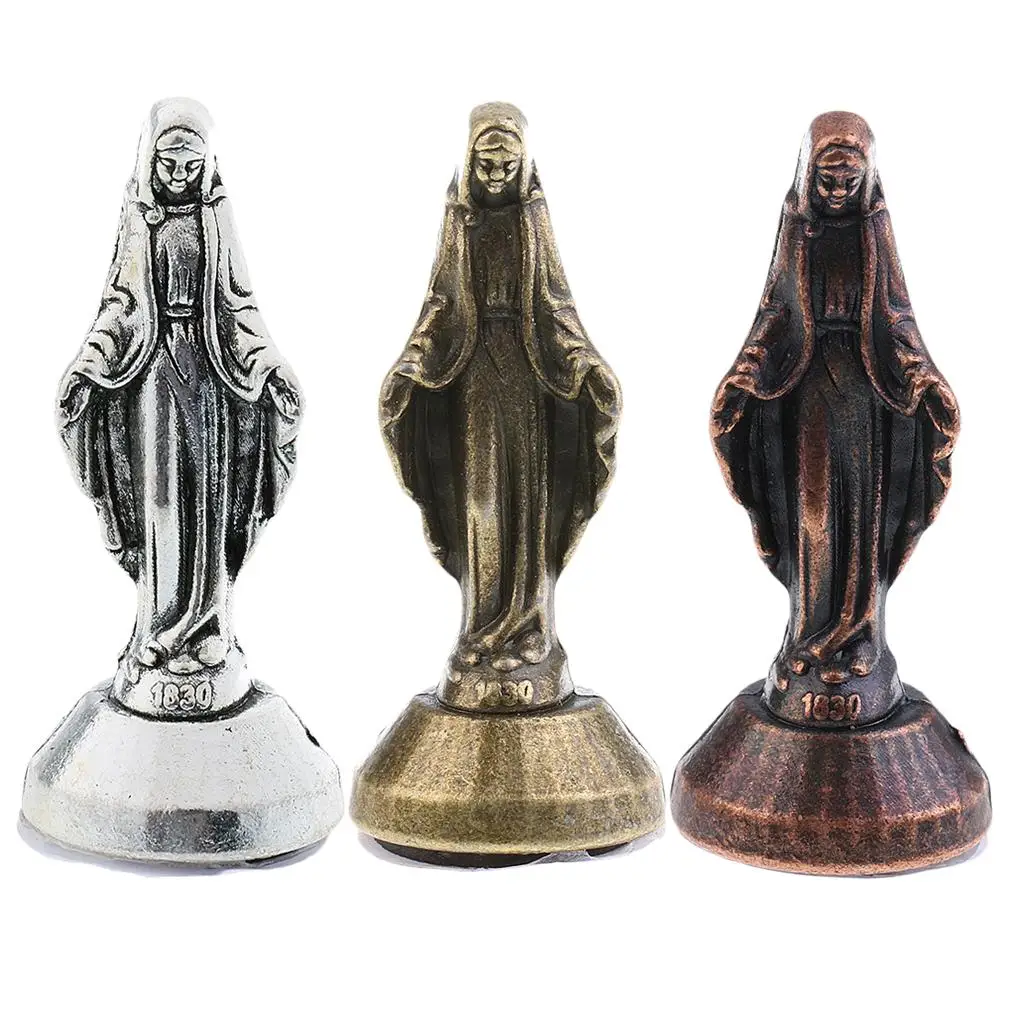 Immagine 3: Statua di Madonna in Lega di Bronzo, Piccola Statuetta Decorativa per Cappella Cattolica e Casa