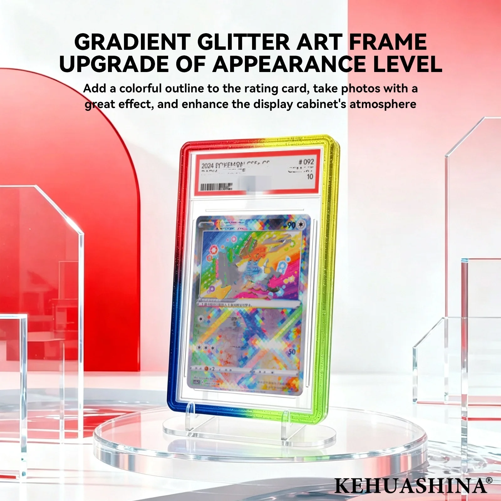 Limited Edition Glitter TPU Slab Bumper Guard Case with Clear Back for PSA BGS 35PT Graded Trading Cards Protector Sleeve