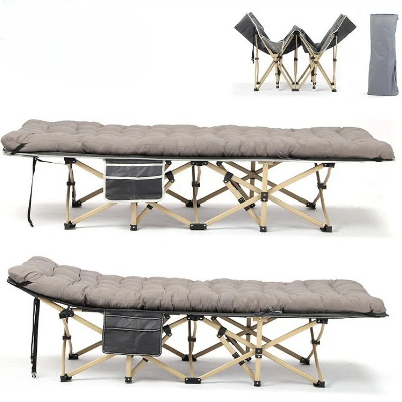 

Single-person folding lunch break reinforced disaster relief emergency fourteen-legged simple folding bed