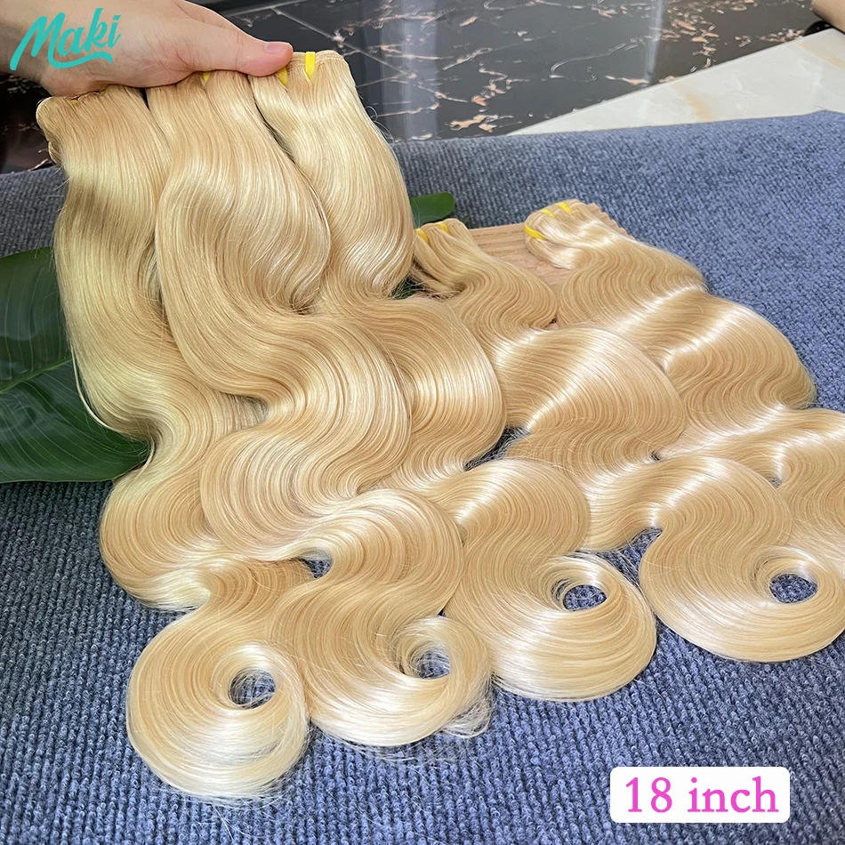 Body Wave 613 Blonde Colored 1/3/4 Pcs Human Hair Bundles 10-30 Inch 100% Real Human Hair Weave 10A Virgin Hair Extensions