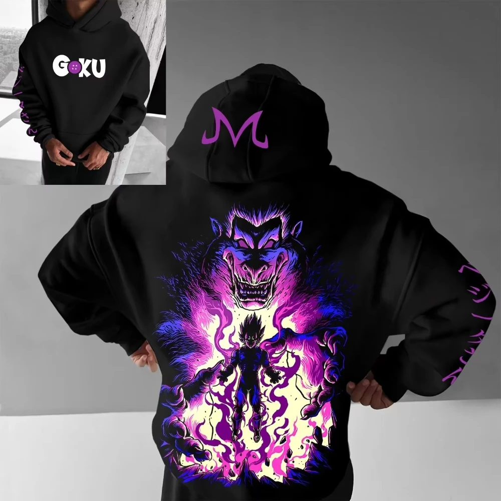 

Толстовка с капюшоном Dragon Ball Z для мужчин, аниме, графический принт, Super Saiyan God Goku Broly, черный пуловер с персонажем, повседневная уличная одежда, новинка 202K