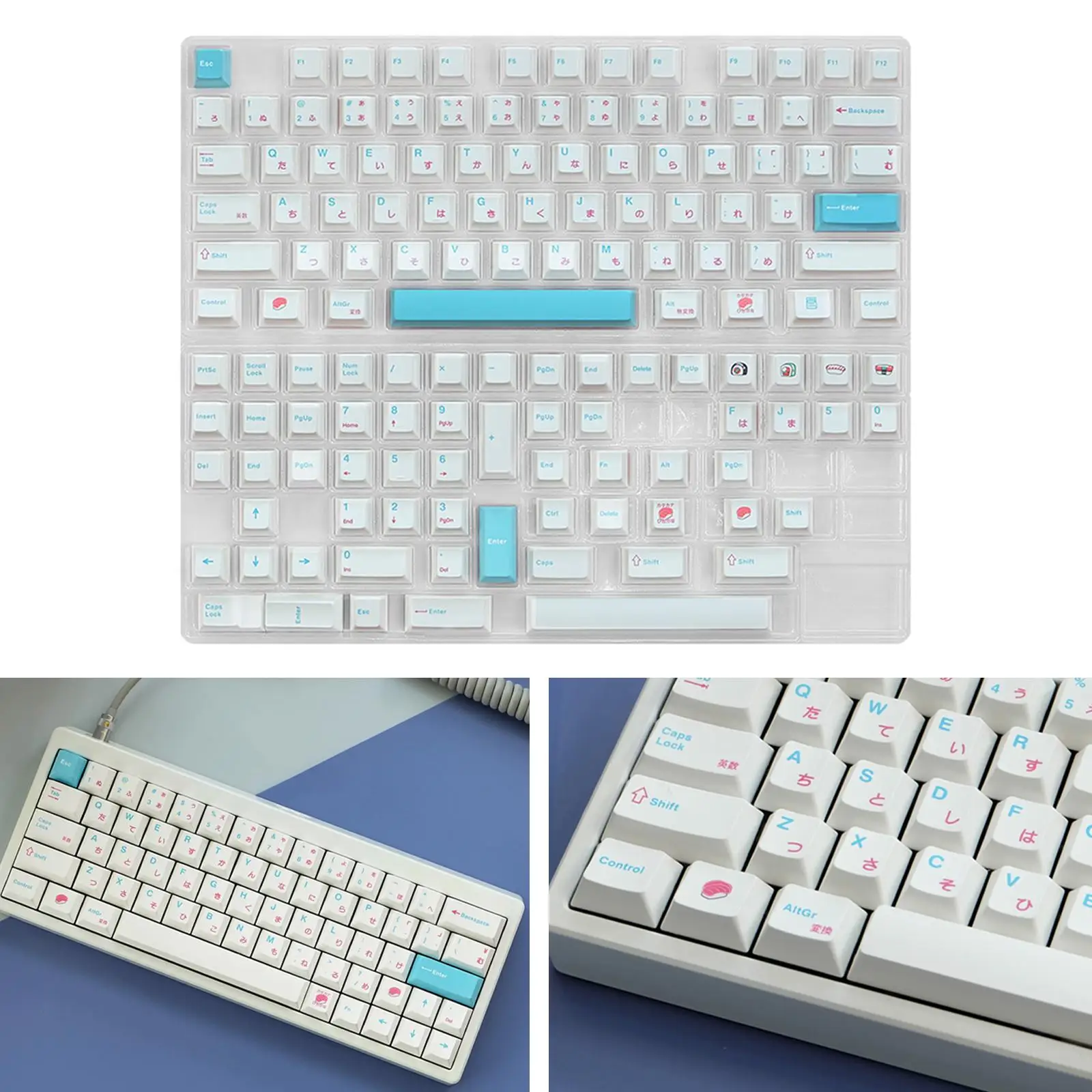 

135 Keys PBT Japanese Keycaps for Cherry MX Japanese Font with Keycap Puller Minimalist Style DIY for Mechanical Keyboard