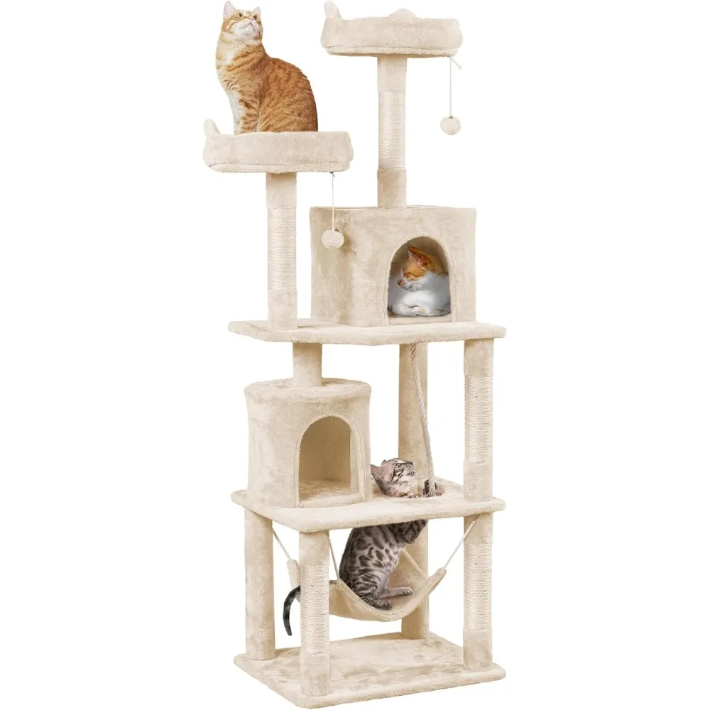 

Yaheetech Cat Tower, 70.5in Cat Tree for Indoor Cats, Multi-Level Climbing Tree w/Condo & Plush Perches, Large Cat Play House Sc