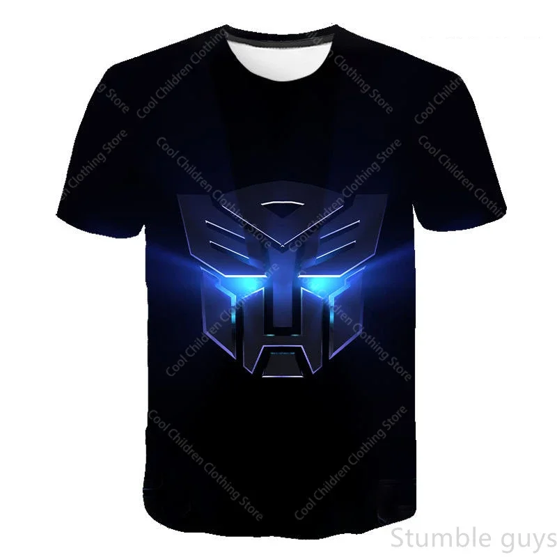 

Детская летняя футболка с короткими рукавами и принтом Transformers Bumblebee Grimlock, легкие мягкие повседневные топы