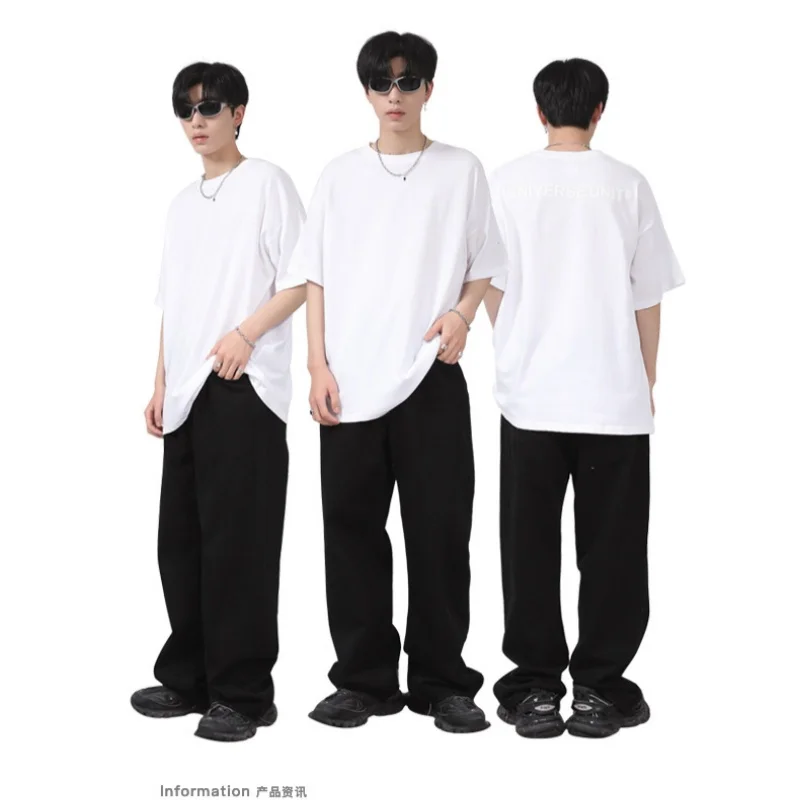 Four season new product Korean version simple basic straight leg casual jeans for men
