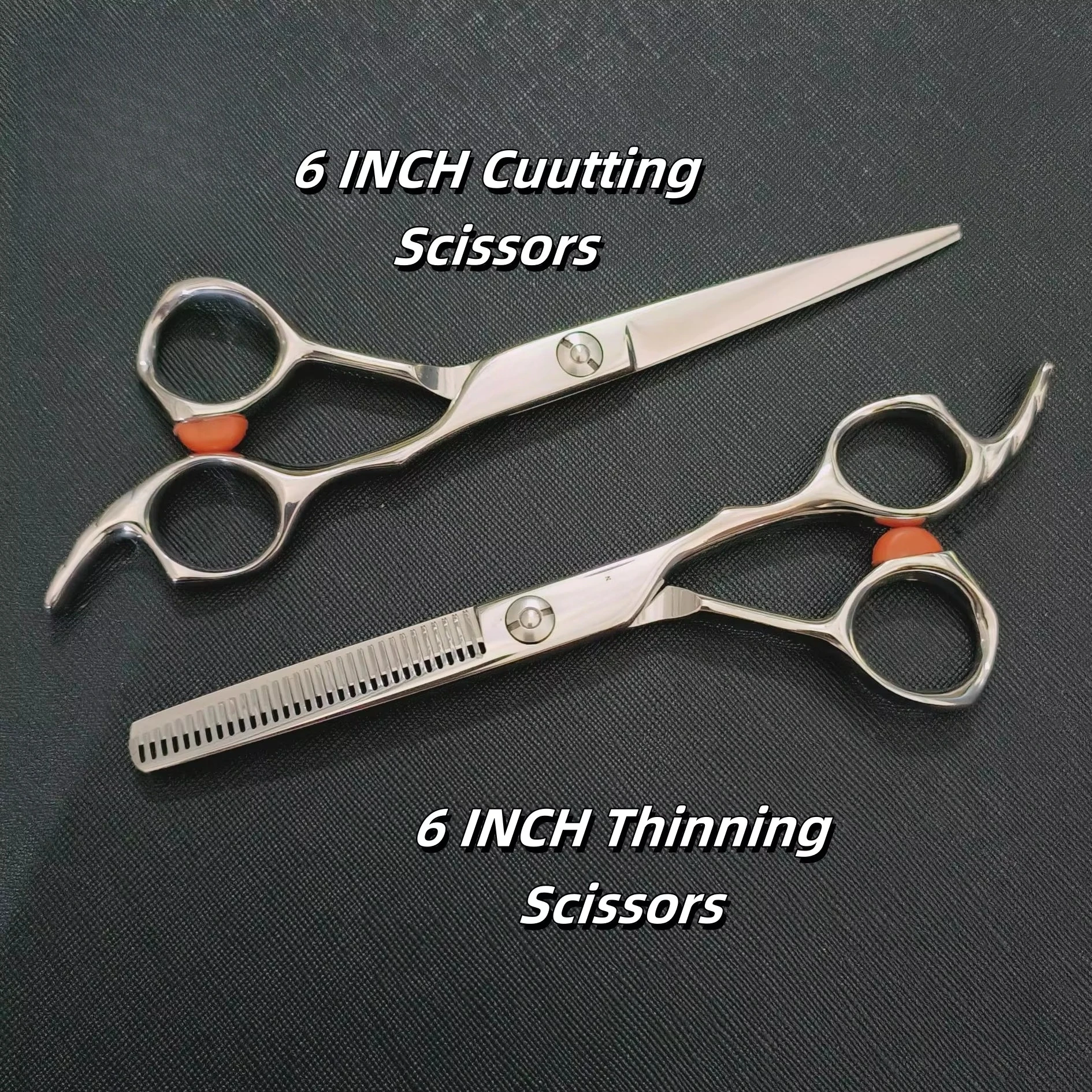6 Inch Hair Cutting Scissors, 440C Steel Thinning Shears, Barber Set for Professional Haircut Trim, Salon Quality