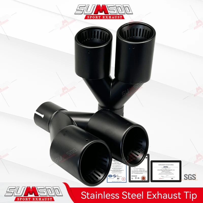 1 PC Car Accessories High Quality Stainless Steel Exhaust System Tip 89mm Outlet For Universal Auto Modified Mufflers Nozzle
