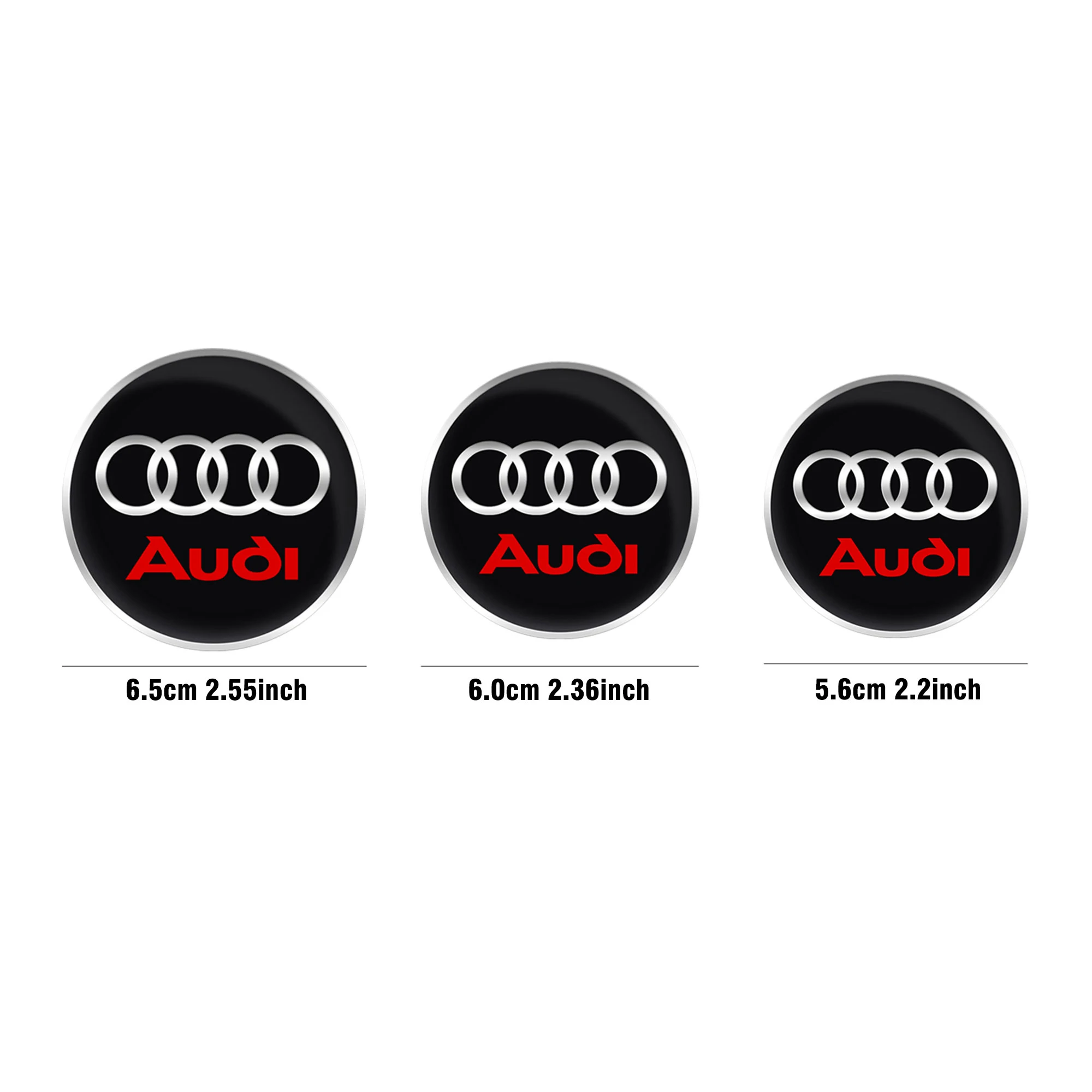 For AUDI TT C5 A5 SLine RS A4 B8 8P 8V A6 C7 A5 Q5 B7 B6 B9 Q7 A1 Q3 4PCS Car Wheel Hub Caps Emblem Badge Stickers Decoration