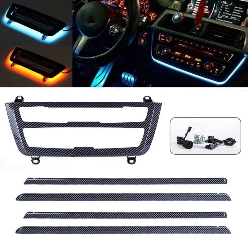 Car Center Console AC Panel LED Ambient Lighting Interior Door Ambient Strip For 3 4 Series F30 F31 3GT M3 2012-2019