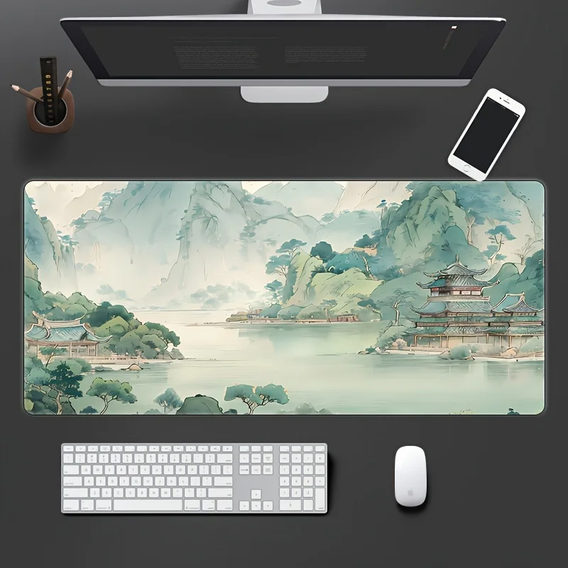 

Mountain and Water Scenery Pattern Design Mouse Pad,large Game Anti-slip Table Pad,perfect for Office Desk and Computer Keyboard