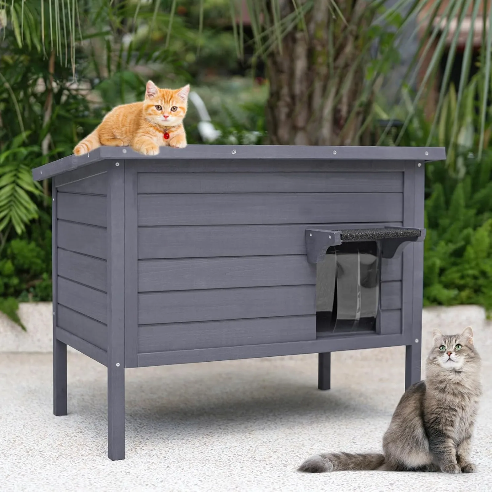 

Outdoor Cat House Weatherproof, Feral Cat House with Insulated All-Round Foam Wooden Cat