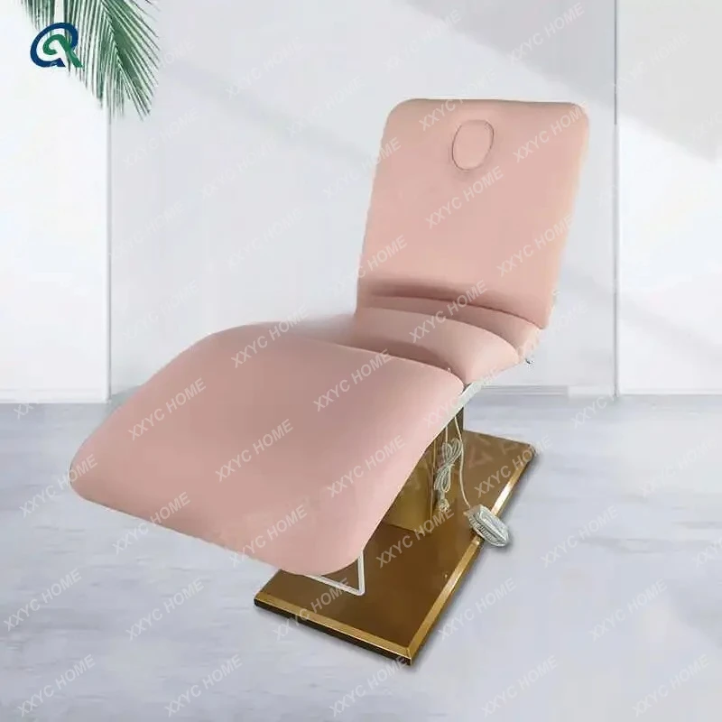 AAimpeccable Electric Beauty Bed Medical Massage Physiotherapy Eyelash Smart Elevated Bed Gold-Plated Base