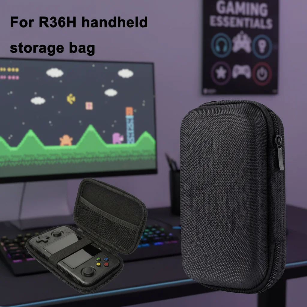 Tragbare Spielkonsolen-Tasche für RG35XX H Spielkonsolen-Etui Aufbewahrungstasche Schützende Reißverschlusstasche EVA Hartschalen-Handtasche