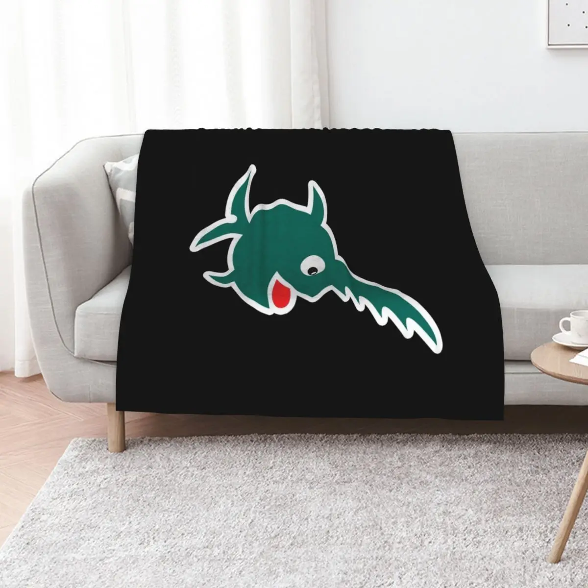 Kriegsmarine U-boat 9th Flotilla - Laughing Sawfish - REVERSE - Clean Style Throw Blanket Hairy Furrys for sofa Blankets