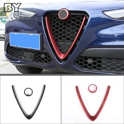 For Alfa Romeo Stelvio 2017 2018 Red ABS Plastic Front Grill Decoration Frame Trim Car Accessories