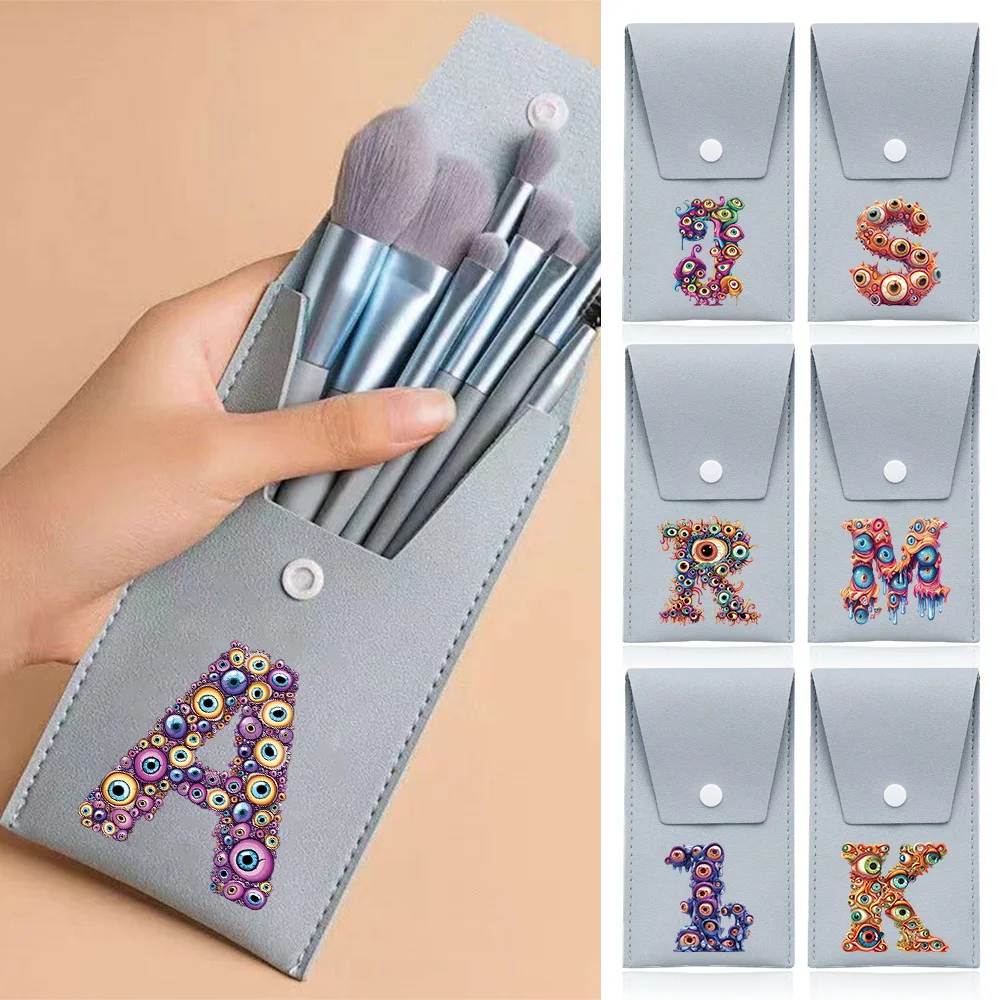 

8pcs Makeup Brush Set Soft Makeup Concealer Brush Eye Shadow Brush Beauty Tools Initial Name 26 Letter Eyelets Pattern