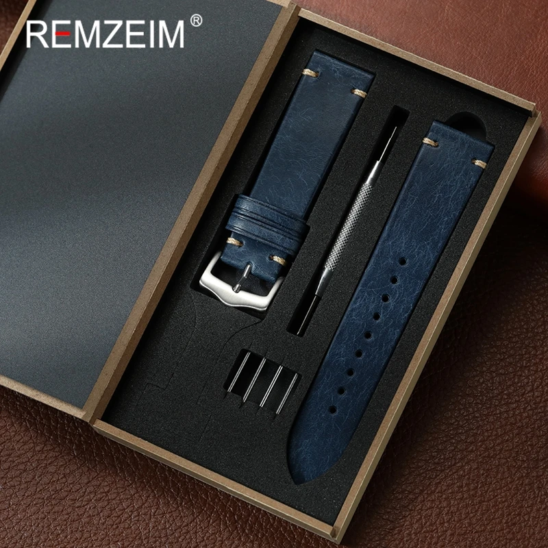 

Высококачественный ремешок для часов из коровьей кожи с подарочной упаковкой, 20 мм 22 мм, браслеты на запястье, мужские и женские аксессуары для часов в стиле ретро