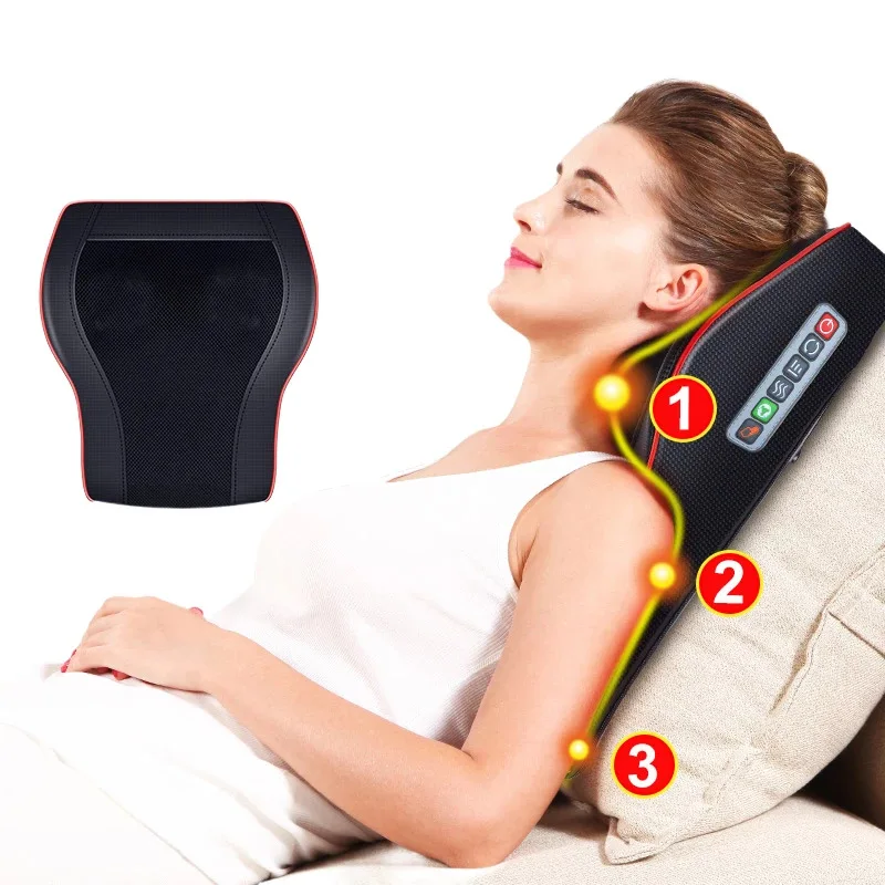 Cervical Massage Pillow Waist Neck Shoulder Electric Massage Pillow Hot Compress Intelligent Multifunctional Lumbar Massager