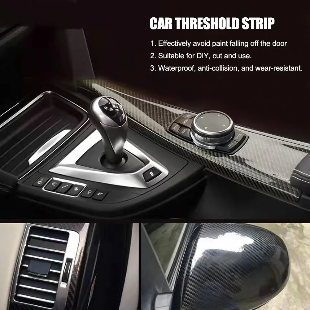 Car Door Threshold Trunk Protective Strip Stickers Car Anti-collision Accessories Decal Anti Waterproof Scratch Wear-resist T9V6