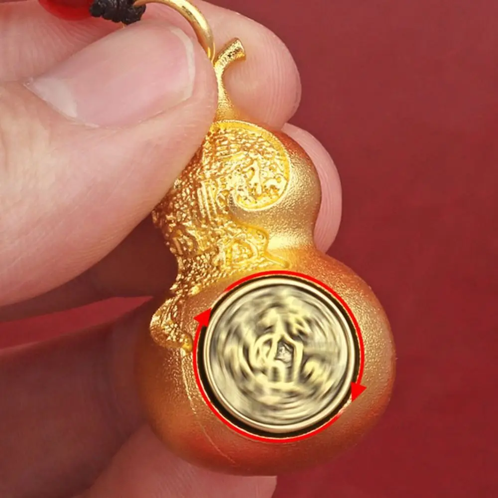 Chinese Style Zodiac Keychain Hanging Feng Shui Gourd Rotating Keychain Special Pattern Pendant Car Keychain Bag Pendant