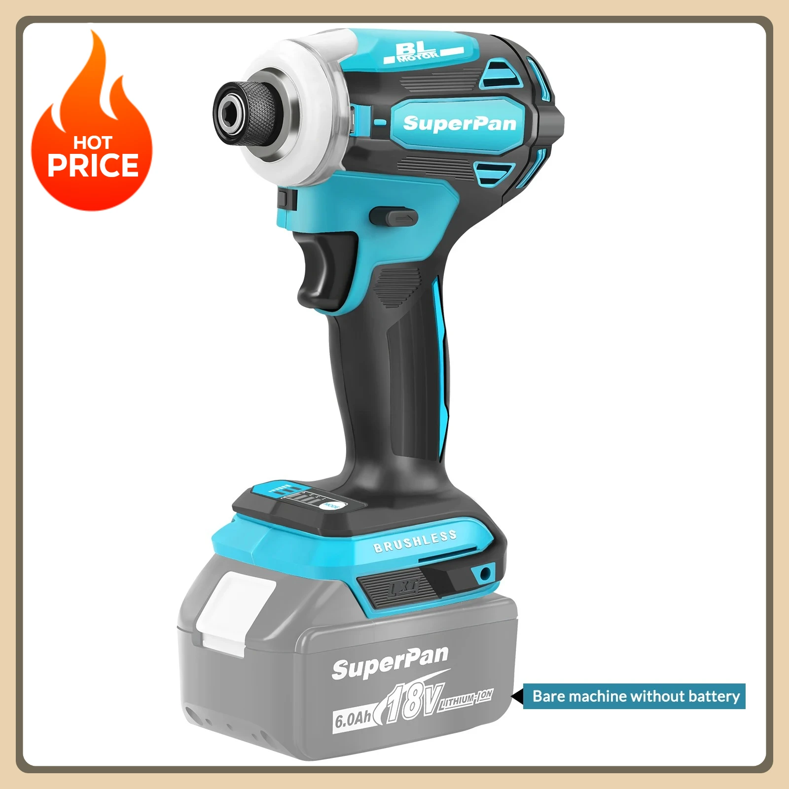 

Ударная дрель SuperPan DTD172, 180 Нм, 18 В, 6 А, аккумулятор, бесщеточный двигатель с высоким крутящим моментом, аккумуляторная электрическая отвертка