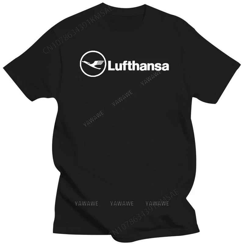 

Cotton teeshirt man fashion t shirts Lufthansa Vintage Logo German Airline Aviation T-Shirt S-5XL male short sleeve casual tops