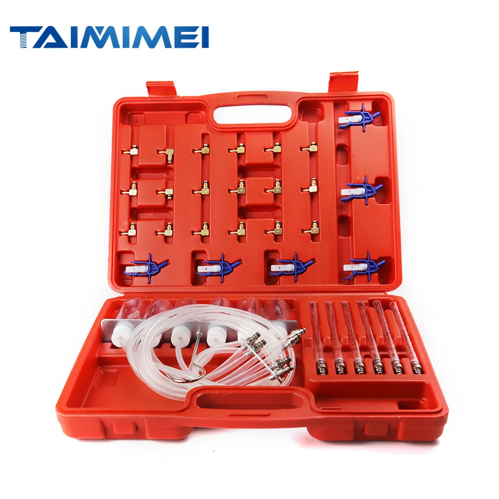 TAIMIMEI 6 Cylinder Diesel Injector Flow Meter Diagnostic Set Cylinder Common Rail Adaptor Test Tool Leak Off Test Kit