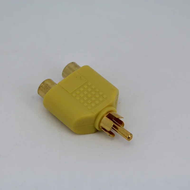 1 uds/4 Uds chapado en oro Audio Video 1 Rca macho a 2 rca hembra 2-RCA convertidor divisor AV acoplador conector adaptador enchufe