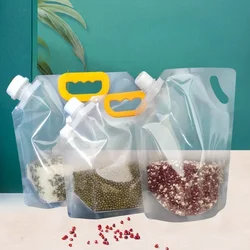 New 1pcs Moisture-Proof Bag Cereal Beans Food Storage Bag Food Portable Storage Dispensing Transparent Bag Kitchen Accessories