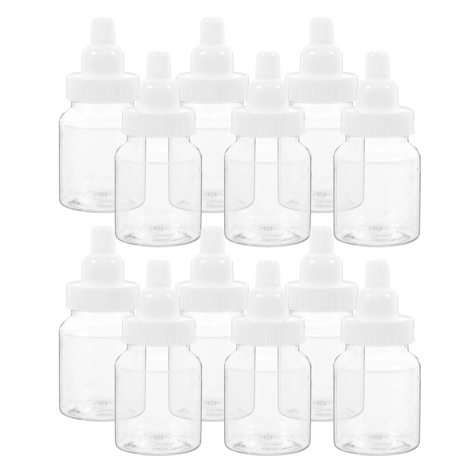 

12pcs Milk Bottle Candy Box Transparent PP Party Favor Baby Shower Wedding Birthday Celebration Packaging Box Plastic Mini