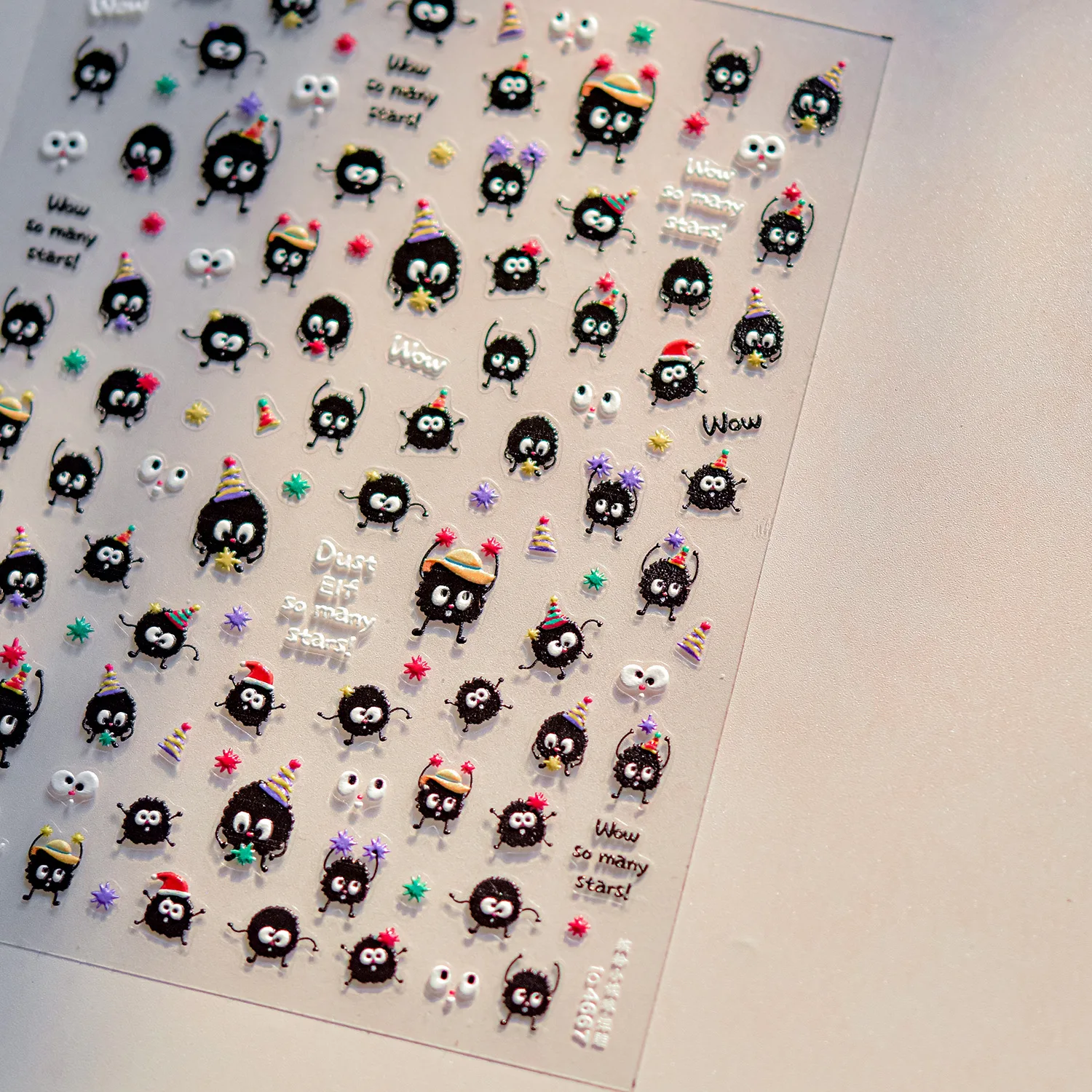 5D Embossed Nail Stickers Japanese-style cColorful Coal Ball Self Adhesive Nail Art Stickers DIY Kawaii Cartoon Manicure Decals
