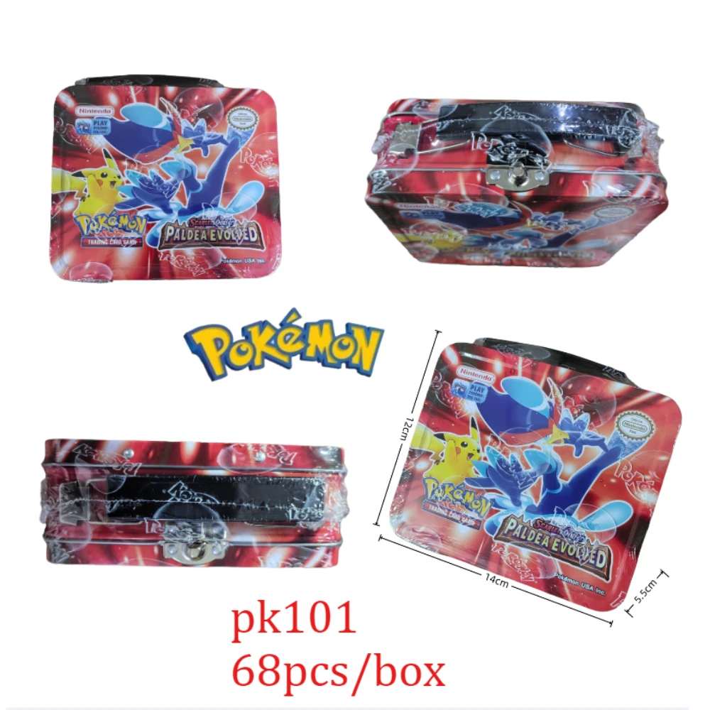 41/42/48/68/118/210PCS 철제 박스 포켓몬 배틀 토이즈 OBSIDIAN FLAMES 랜덤 박스 수집용 장난감 트레이딩 게임 카드