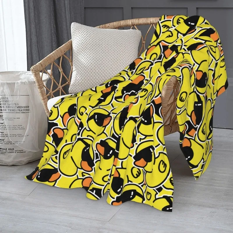 

Funny Rubber Duck Blanket with Sunglasses, Super Soft and Comfortable Decorative Blanket for Home Bed Sofa Chair Travel