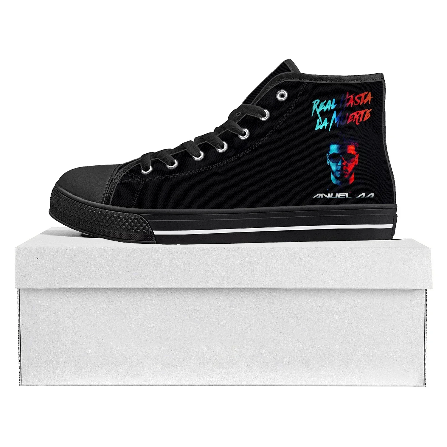 

Anuel AA Real Hasta la Muerte High Top High Quality Sneakers Mens Womens Teenager Canvas Sneaker Custom Made Shoe Couple Shoes