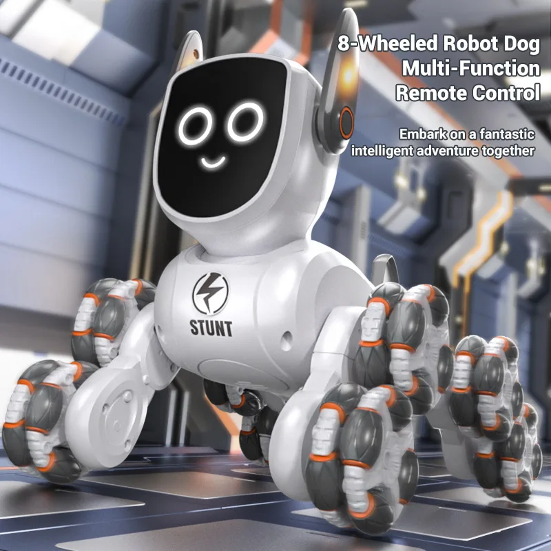 JJRC ใหม่แปดรอบอัจฉริยะ Stunt Mechanical Dog Gesture Induction รีโมทคอนโทรลหุ่นยนต์สุนัขเด็กไฟฟ้าของเล่นของขวัญ