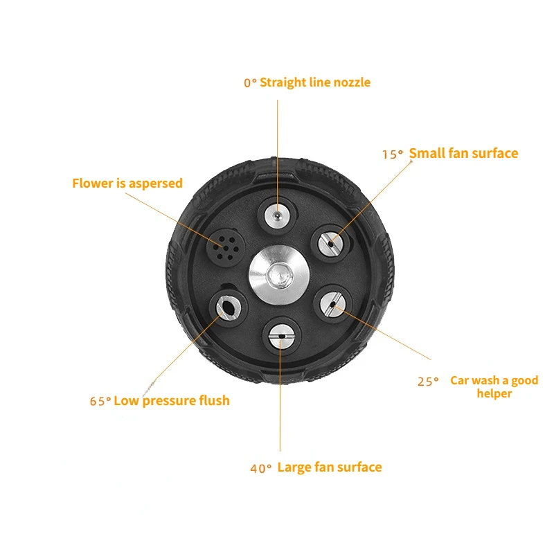 6 in 1 Adjustable Nozzle for 1/4 inch Quick Connect Male Adapter 3000psi High Pressure Washer Cleaner Water Gun Parts