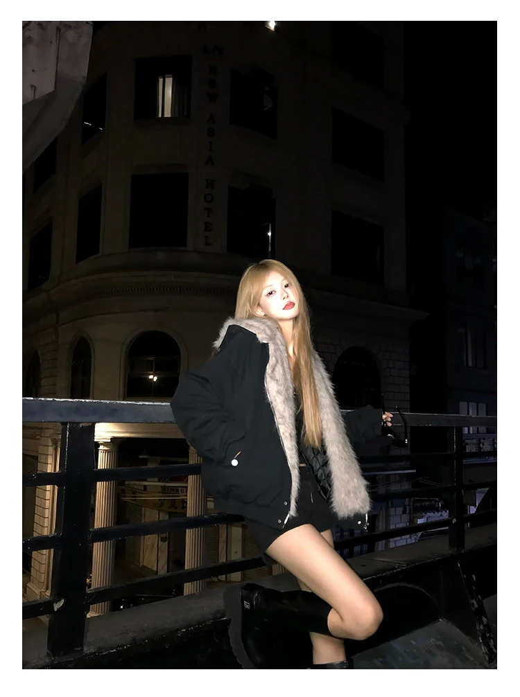 المرأة مقنعين سميكة الدافئة سترات قطنية الخريف الشتاء الكورية فضفاضة عادية عكسها سستة سترات معاطف الإناث #4