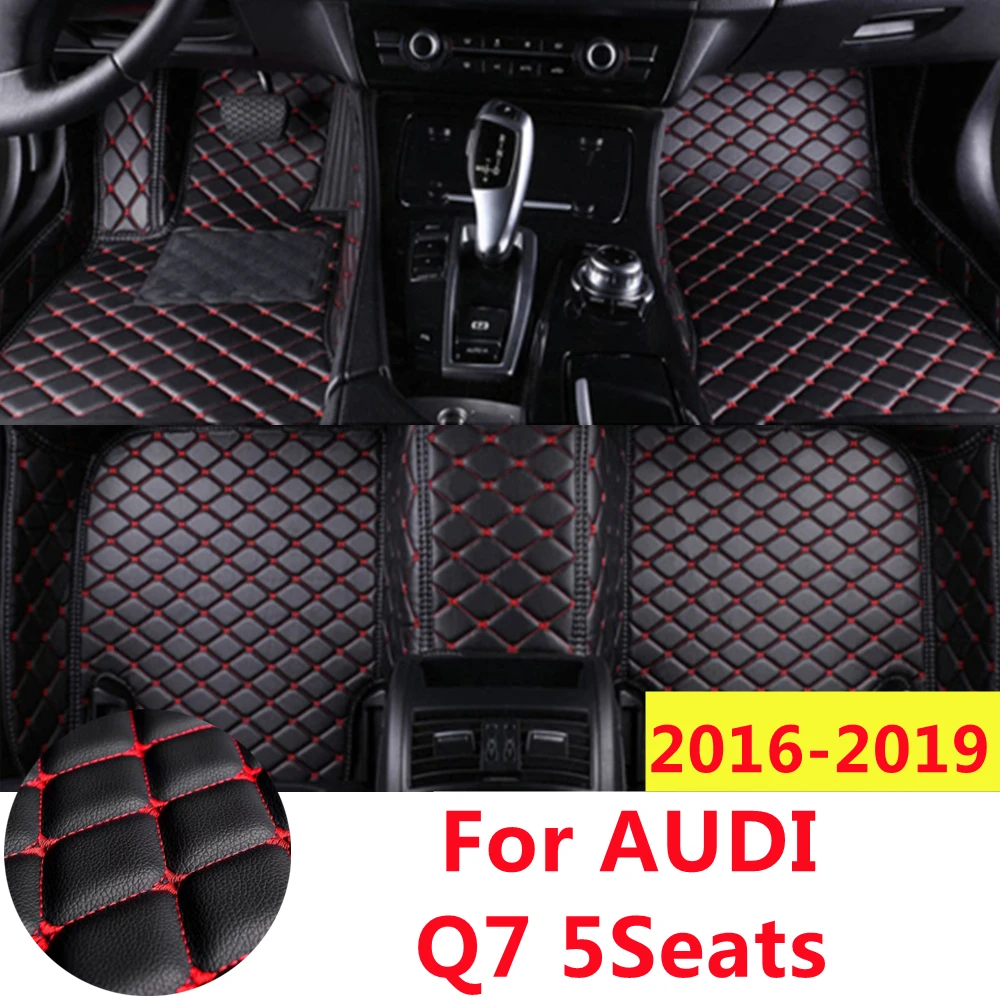 

SJ Full Set Custom Car Floor Mats Fit For AUDI Q7 5Seats 2019 2018 2017 2016 YEAR Front & Rear Floor Liner Styling Auto Parts