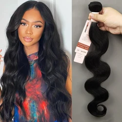 Body Wave Bundles 10-30 Inch Human Hair Extensions 100% Natural Body Wave Human Hair Weave Bundle 50g/Pcs Natural Black
