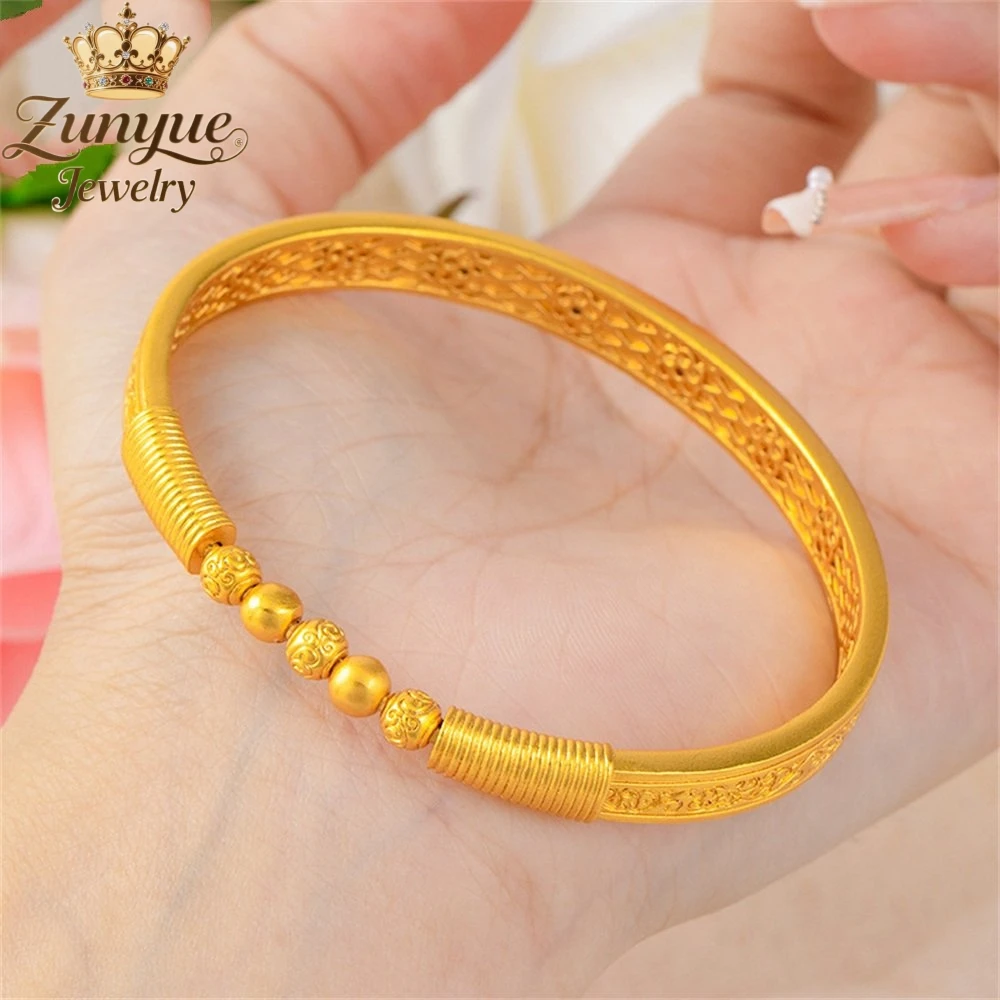 Ancient-Style Sandgold Pattern Bracelet Luxury Quality Jewelry Fashion Jewelry Exquisite Handicraft Charms Exquisite Popular