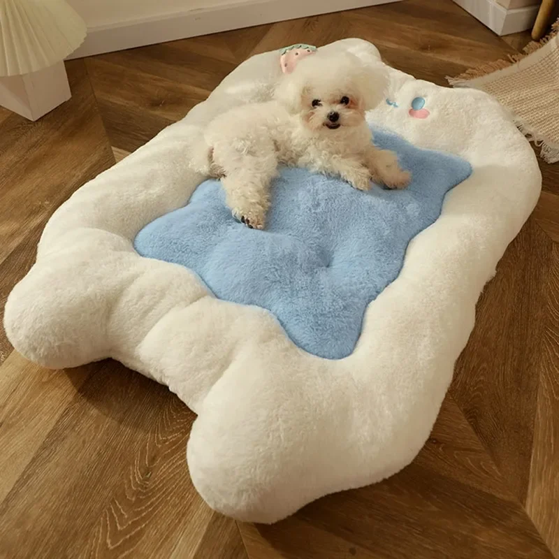 Cute Fluffy Dog Bed Mat materassi morbidi per animali domestici divano Plus cuscino per cuccioli spesso in velluto per cani di piccola taglia gatti