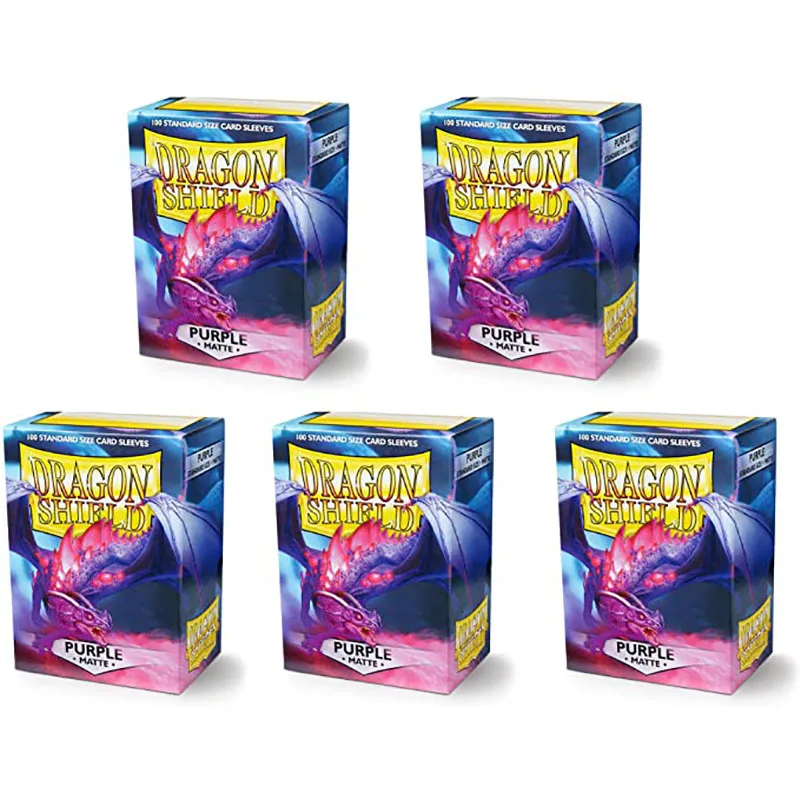 

5 Packs Dragon Shield Matte PURPLE Standard Size Card Sleeves Cards Cover MGT Cards Protector for PKM/Star Reals Board Games