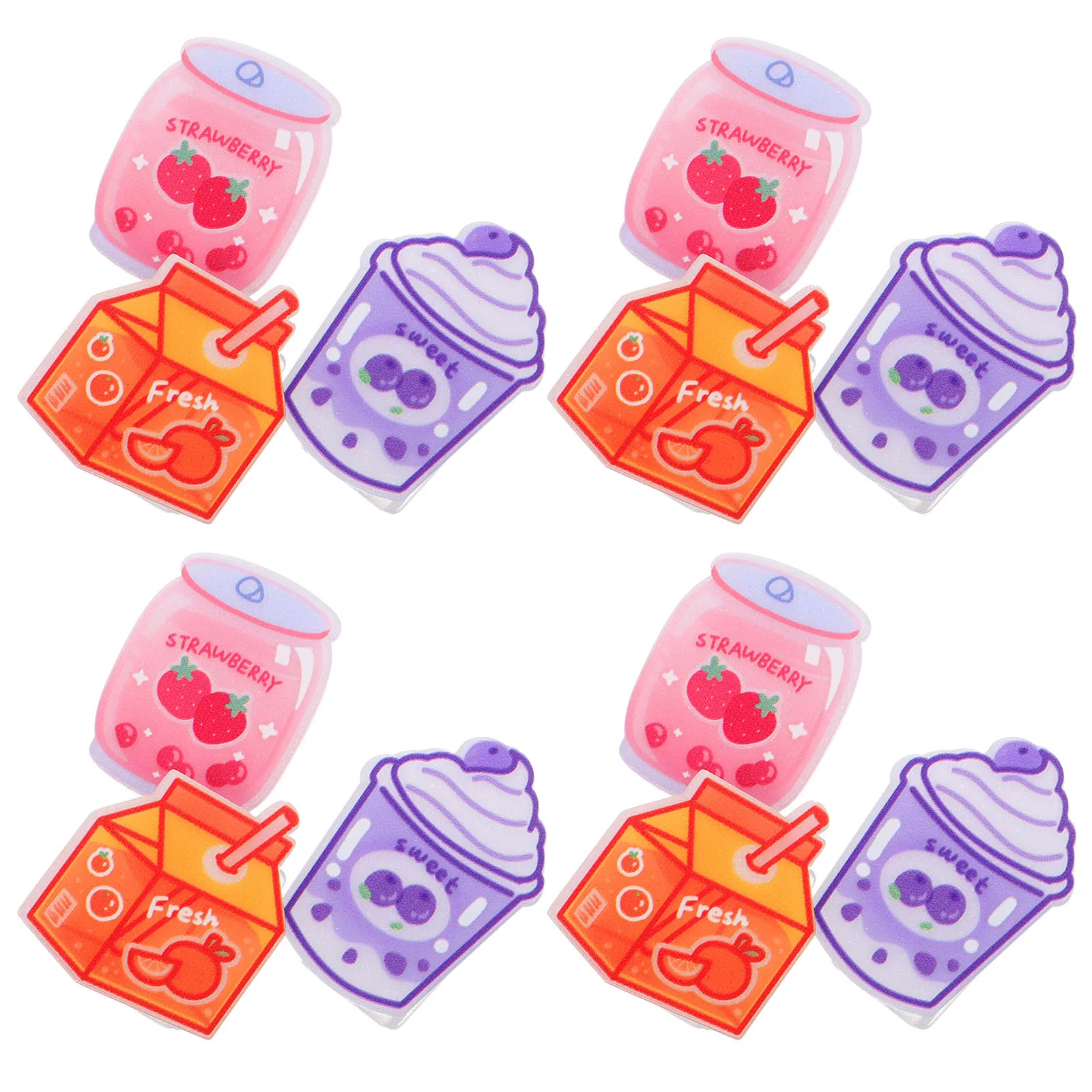 15 قطعة من مشابك الرسوم المتحركة الإبداعية، مشابك ملف أكريليك رائعة للوازم المكتبية، مشابك ورق صغيرة، أساسيات المكتب، ختم لطيف #6