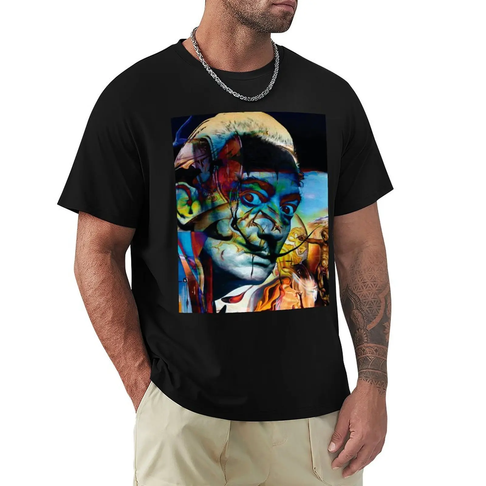 Salvador Dalí - Light of Genius T-Shirt plus sizes anime stuff t shirts for men cotton