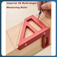 Multi-Angle Measuring Ruler,45/90 Degree Aluminum Alloy Woodworking Square Protractor,Miter Triangle Ruler Easy Install Red