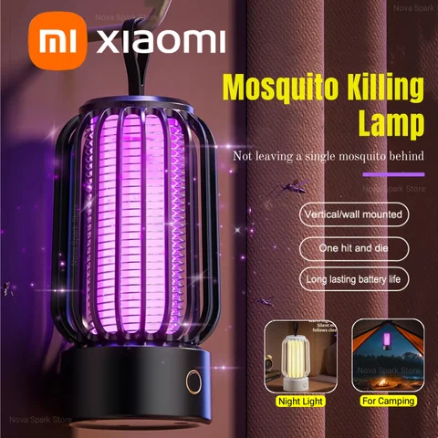 자세히 둘러보기 Xiaomi MIJIA 전기 모기 킬러 램프 충전식 실내 및 실외 전기 모기 포수 라이트 꽤 모기 킬러